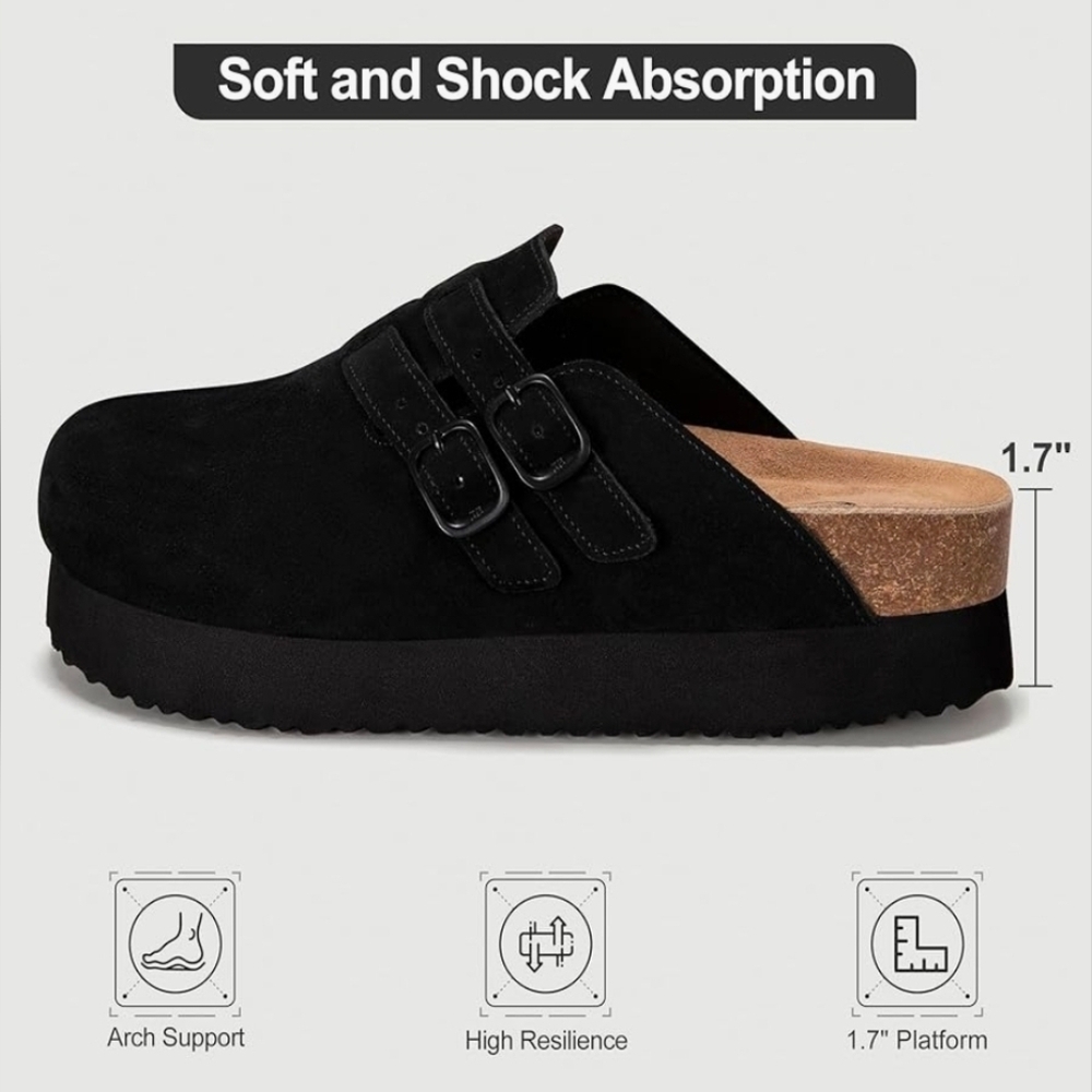NIB Genuine Suede Leather Clogs Mules Orthopedic Sandals Womens 9 EU 39 😀 - Picture 4 of 9